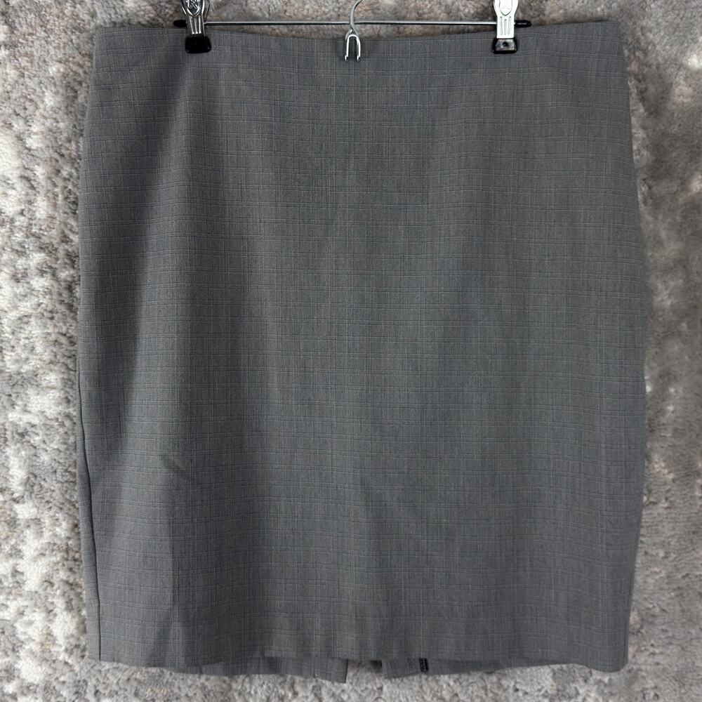 Express Size 14 Minimalist Preppy Career Knee Length Pencil Skirt Gray Zip Lined